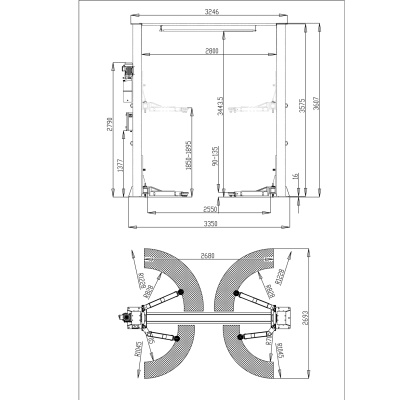 Автоподъемник двухстоечный ROSSVIK V2-4LB 